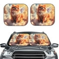 thumbnail image 2 of Honeii Cute Cloud Pomeranian Print Foldable Car Sun Shade for Windshield, 2-Piece UV Protection Shade, Protects Car Interior, Ideal for Cars, Trucks, SUVs-Medium, 2 of 6