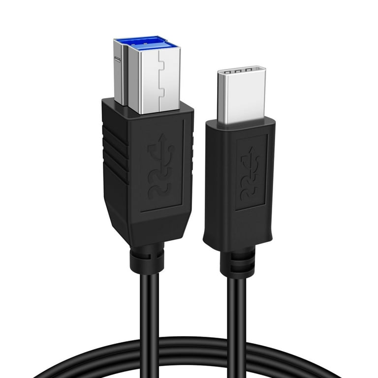 USB Type C (USB-C) to Type B (USB-B) Cable (6FT) Black -Upstream SuperSpeed  Standard USB 3.1 Male Port With Reversible Type C Connector Design For  Printer Scanner 