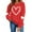 Red, variant on Women Valentine's Day Sweatshirts Heart Graphic Crew Neck Pullover Long Sleeve Casual Shirts Tops