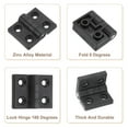 thumbnail image 3 of 2Pcs Adjustable 180 Degree Hinges, 46mmx58mm Nylon Locking Leaf Table Hinges, Bifold Door Drop Leaf Hinge for Wooden Box Dining and Table Cabinets, Black, 3 of 6
