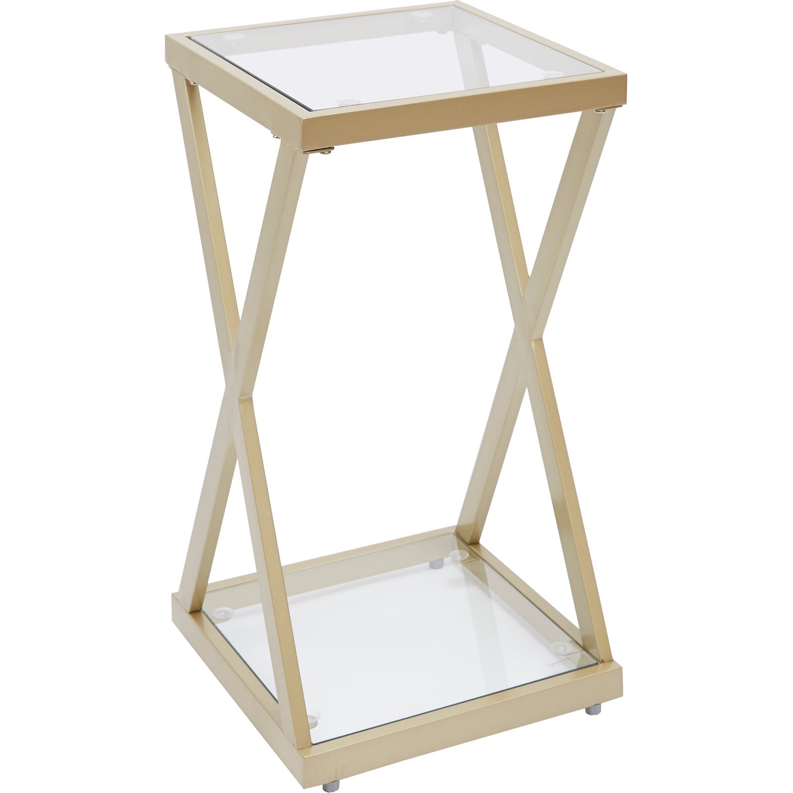 Better Homes & Gardens Geneva Metal X-Side Accent Table, Gold Finish ...