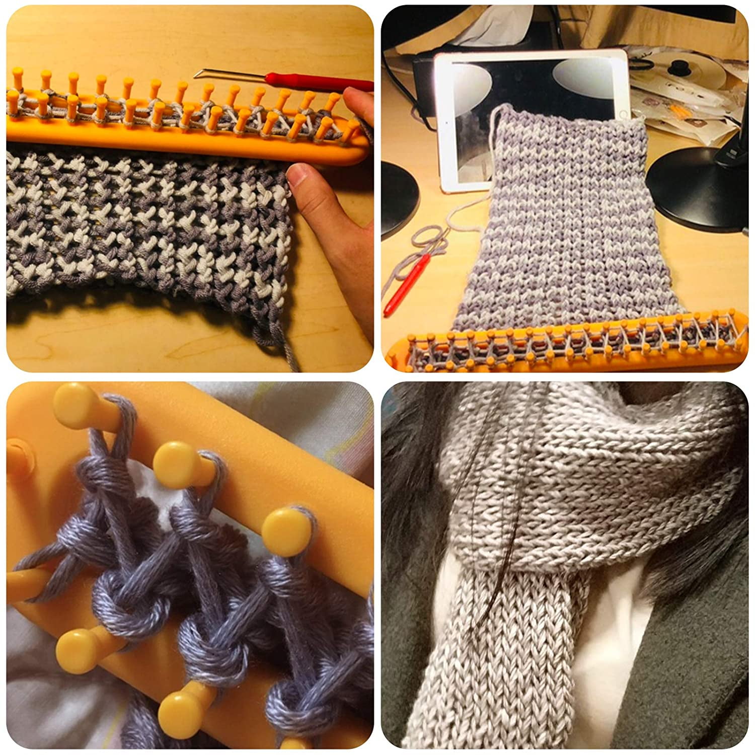 Knitting Loom Loom Board needls PP Creativity Loom Tool Set Yarn Knitter  Braiding Tool for Sock Pompom Hat Beginners 