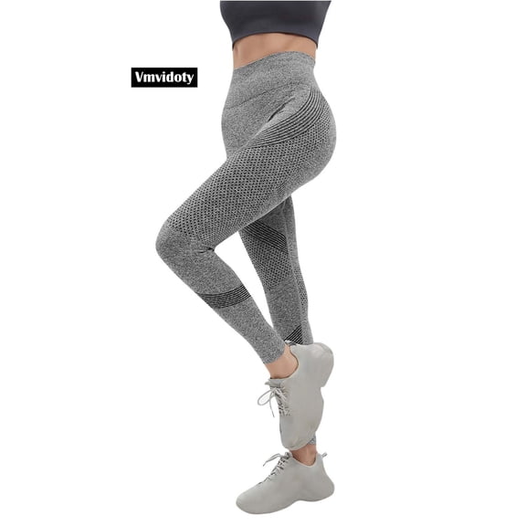 Compression Leggings for Women Slimming High Waisted Push Up Yoga Sport Pants for Gym Sessions Gray S