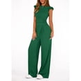 thumbnail image 3 of EASYBRA Women Casual Two Piece Outfit Ruffle Sleeve Top and Pleated Wide Leg Pants Summer Fashion Set, 3 of 8