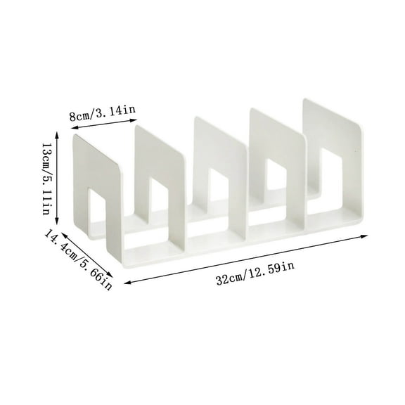 Beautynvta Acrylic Desktop Book Organizer, 4 Compartments Desktop File Folder Holder Organizer, Office Storage Stand Rack for Book, Envelopes, Mail, Document