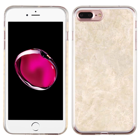 Slim-Fit Case for Apple iPhone 8 PLUS / 7 PLUS, OneToughShield ® Premium TPU Gel Protector Phone Case - Marble / Latte