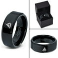 thumbnail image 4 of Tungsten Sail Cruiser Speed Boat 2d Art Band Ring 8mm Men Women Comfort Fit Black Beveled Edge Polished, 4 of 4