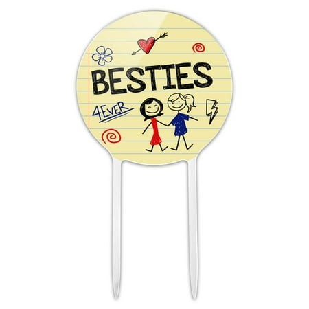 Acrylic Besties Best Friends Cake Topper Party Decoration for Wedding Anniversary Birthday