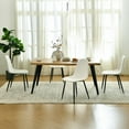thumbnail image 4 of Homy Casa Modern Industrial 5-Piece Dining Set for 4 for Dining Room, Faux Wood Walnut Live Edge Table with 4 Armless Chairs, 4 of 12