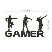 LEAQU Gamer Wall Sticker Boy with Game Controller Wall Decals, Creative Waterproof Self-Adhesive Video Game Wall Posters Gaming Wallpaper Home Decor for Kids Boys Room Bedroom