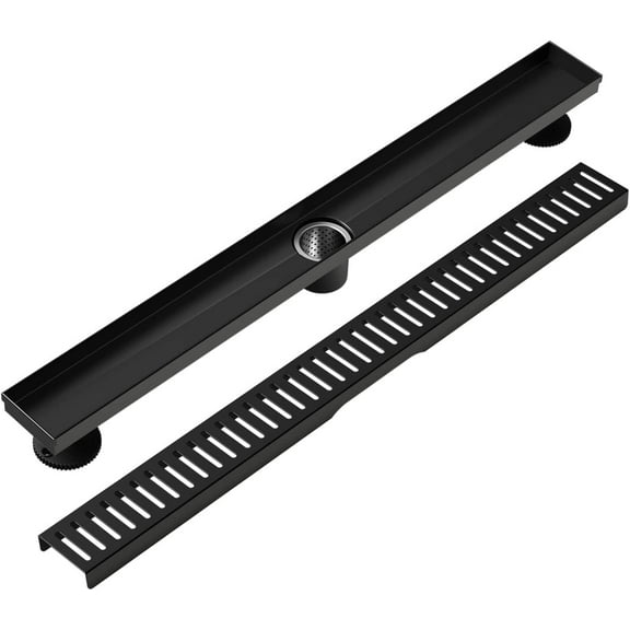 WEBANG 48IN09AMB 48 Inch Shower Linear Black Drain Rectangular Floor Drain, Matte Black
