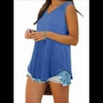 thumbnail image 2 of Camisetas Sin Mangas con Cuello en V para Mujer Azul XL, 2 of 6