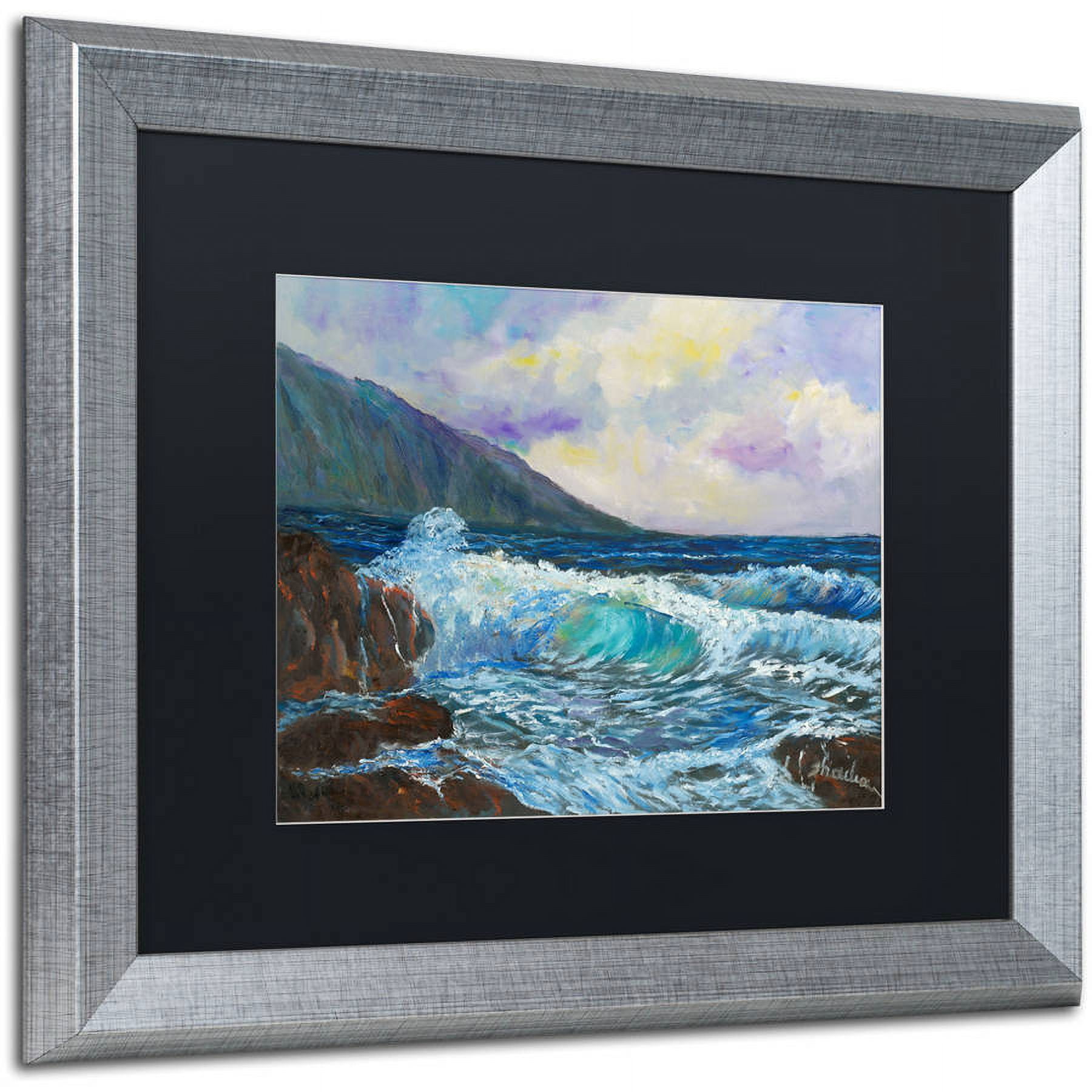 Trademark Fine Art "Maui's Enchanting Seas" Canvas Art by Manor Shadian, Black Matte, Silver Frame