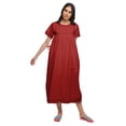 thumbnail image 2 of Moomaya Solid Short Sleeve Knee Length Nightdress Round Neck Sleepwear Gown, 2 of 5