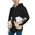 thumbnail image 2 of Naloa Little Chef Gnome Teenage Zipper Hoodie, Long Sleeve Zip Up Hoodies Casual Jackets Tops for 7-12 Years-Medium, 2 of 6