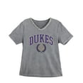 thumbnail image 5 of Women's Gameday Couture Gray James Madison Dukes Iconic Edge Rhinestone V-Neck T-Shirt, 5 of 7