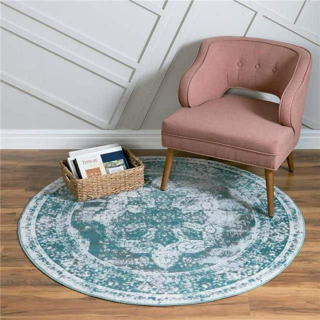 Unique Loom 3147058 5 x 5 Pi Salle Garnier Sofia Tapis Rond & 44; Turquoise