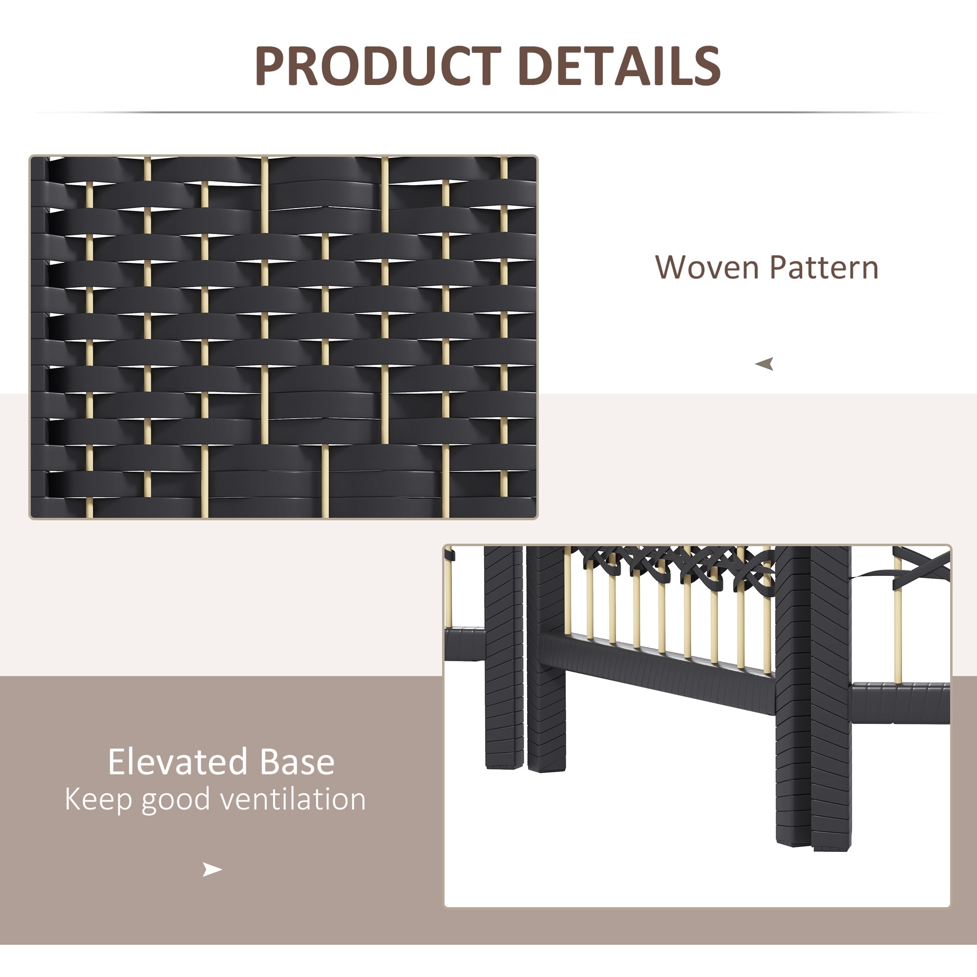HOMCOM 6 Panel Room Divider, Folding Screen, 5.6', Black
