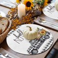 thumbnail image 6 of Fall Round Placemats Set of 4 Hello Autumn Pumpkin Place Mats Thanksgiving Woven Placemat Sunflower Black Plaid Truck Circle Braided Table Mat for Kitchen Dining Table Party Home Decor 15 Inch, 6 of 9