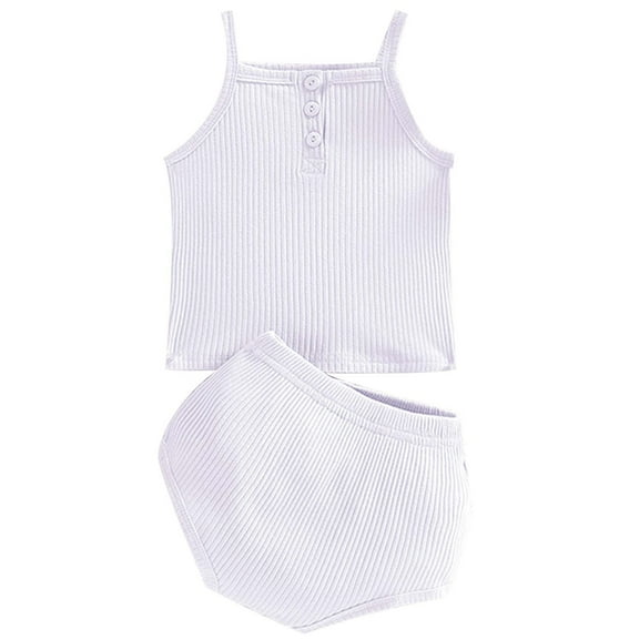 Baby Girls Outfits Set Cute Suspenders and Crop Top Shorts Summer Clothes for Toddler