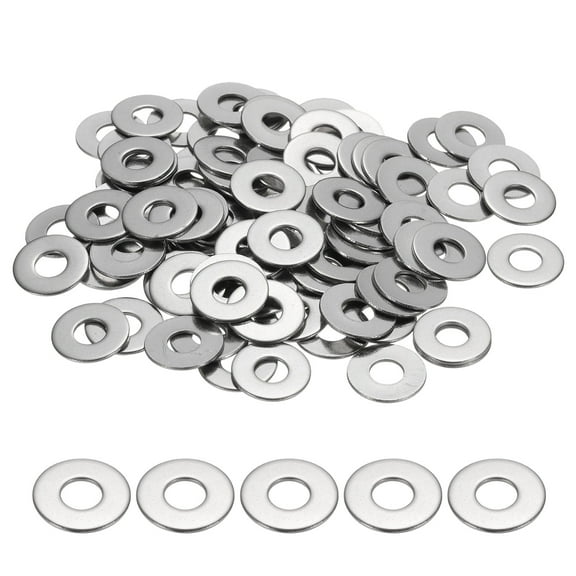 M6 Flat Washer for Screw, 120Pcs 304 Stainless Steel Washers 6MM ID x 16MM OD x 1MM Thick(Silver Tone)