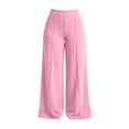 thumbnail image 6 of TEAJOPSUU Plus Size Yoga Pants for Women Wide Leg Stretchy High Waist Elastic Waisted Palazzo Pants Casual Daily Trousers XL-5XL Pink, 6 of 6