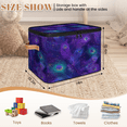 thumbnail image 2 of ADECORIVY Purple Peacock Feathers Storage Bin with Lid, Decorative Storage Boxes Cube for Shelves, Foldable Storage Baskets Closet Clothes Organizer with Handles, 2 of 8
