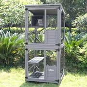 Best Cat Cages - Aivituvin Outdoor Cat Cage Wooden Enclosure Climb House Review 