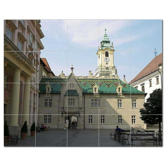 City Scene Ceramic Tile Mural Kitchen Backsplash Bathroom Shower, 404589-S54