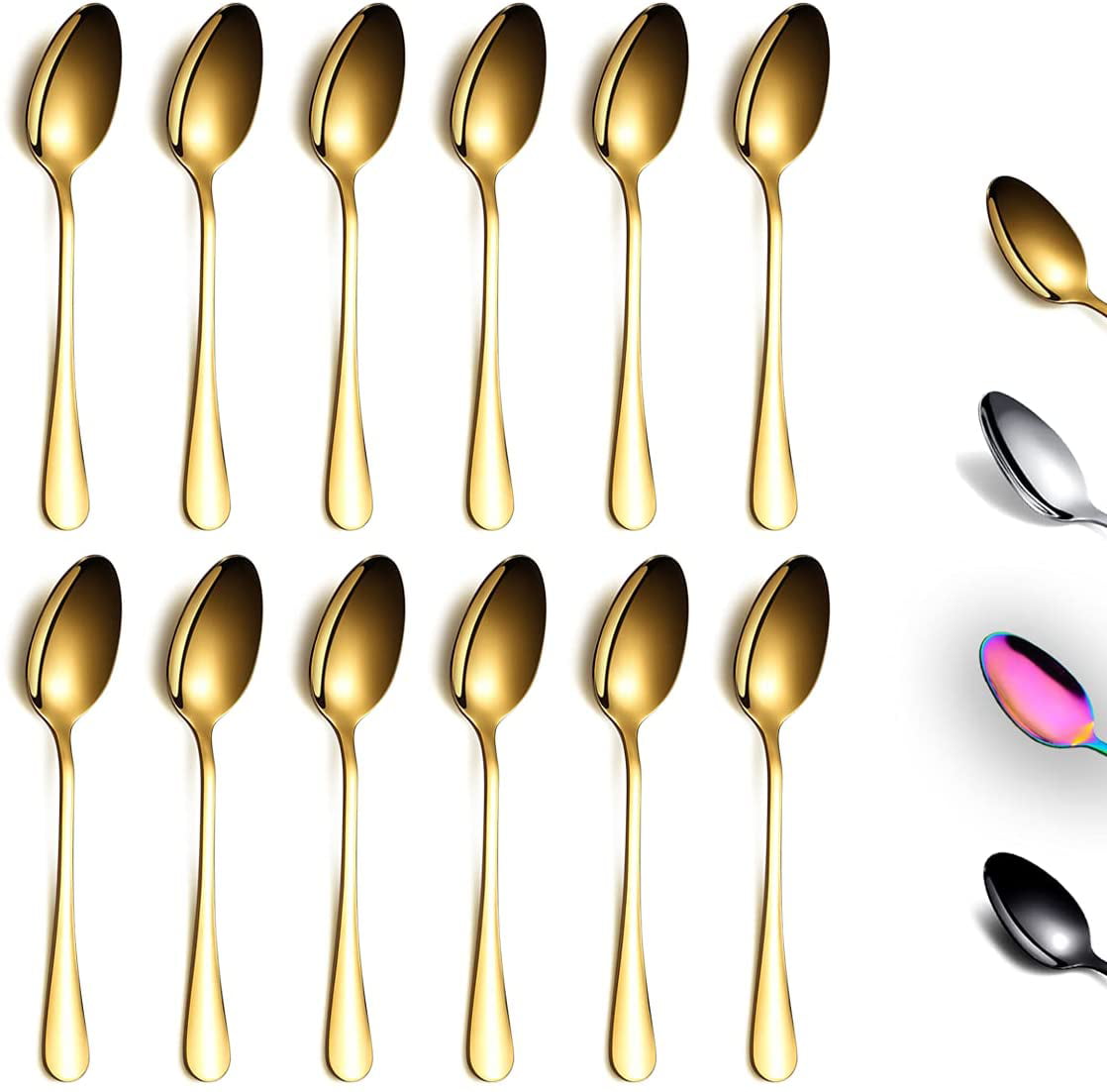 6 Stainless Steel Metal Tea Spoons Evokk Cutlery Home Office Kitchen Spoon 