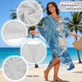 thumbnail image 5 of Xixirimido Waterfall Mountain Valley Blue Print Women’s Plus Size Beach Kaftan Dress V-Neck Batwing Sleeve Swimsuit Cover Up Flowy Caftan Dress for Pool, Cruise & Resort Wear, 5 of 6