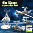 thumbnail image 1 of Juguete De Construcción De Espacio Solar 4 En 1 Kit De Construcción De Robot De Ciencia Robots De Flota De Exploración De Luna Espacial Con Energía Solar Para Habilidades Motoras Finas Diy Kit De Robo Muyoka Hogar, 1 of 6
