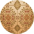 thumbnail image 1 of Ahgly Tapis Rond Lavable en Machine Intérieur Transitionnel Jaune Orange, 4 Pieds Rond, 1 of 7