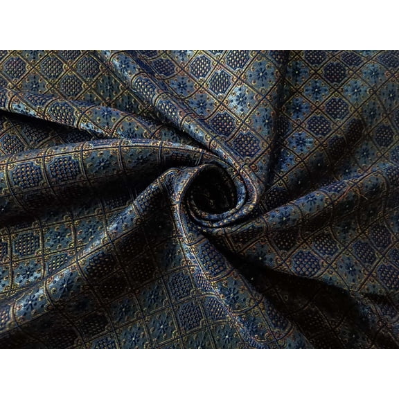 Brocade Fabric Embroidered 44" wide BRO853 available in four colors [CLOUDY BLUE,SILVER BLUE,TEAL, PINKISH RED]