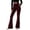 Wine, variant on Tqcoqu Women's Crossover V Waist Ribbed Bootcut Pants,Solid Casual Flared Trousers with Side Pockets,Athletic Yoga Workout Pants