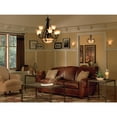 Progress Lighting Torino Chandelier - 6-Light Two-Tier, Forged Bronze Finish With Tea-Stained Glass