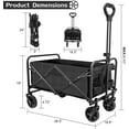 thumbnail image 4 of 380LBS Collapsible Foldable Wagon Cart, Garden Beach Cart with All-Terrain Wheels and Drink Holders for Camping, Garden, Sports, Picnic, Shopping-Black, 4 of 8