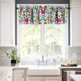 thumbnail image 3 of Vintage Flower Valances Curtain Abstract Floral Boho Retro Mexican Folk Art Printed Rod Pocket Window Treatment for Living Room, Bedroom, Kitchen, Bathroom,1 Panel, 54" W x 18" L, 3 of 6