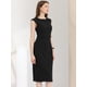 thumbnail image 4 of Vestido tubo de trabajo Allegra K Negro M sin mangas, 4 of 6