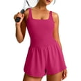thumbnail image 3 of lcziwo Womens Athletic Romper Workout Running Onesie Shorts Jumpsuits Gym Yoga Tennis Skort Rompers Beach Vacation Outfits Gifts for Mom Hot Pink XXL, 3 of 9