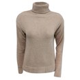 thumbnail image 2 of Gibobby Suéter Divertido de Manga Larga con Cuello Rojoondo Suéter de cuello Suéter de punto de manga larga con temperamento básico sólido para mujer (Beige, XL), 2 of 4