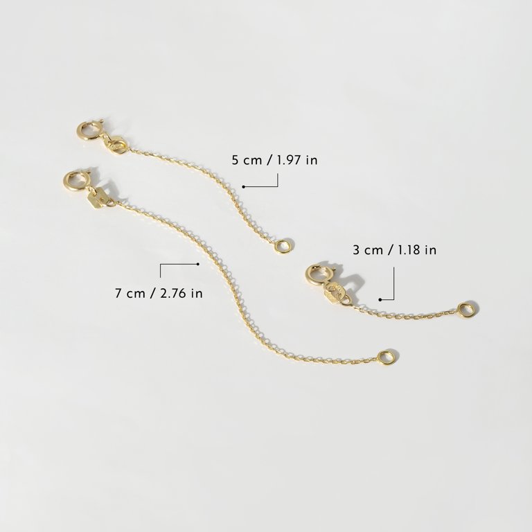 14k Real Gold Necklace & Bracelet Extender Chain - Adjustable Extension With Lobster Clasp, Multiple Lengths (1" To 6")