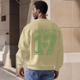 thumbnail image 2 of Men's St. Patrick's Day Crew Neck Sweatshirt March 17 Shamrock Graphic Pullover, 2 of 3