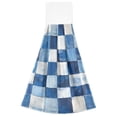 thumbnail image 7 of Yayeee Kitchen Hanging Hand Towels Set of 2 with Loop Bathroom Absorbent Tie Towel, Blue and Gray Plaid Pattern, 7 of 7