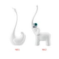 thumbnail image 1 of White Swan Elephant Ring Holder Jewelry holder; Animal Display Stand Rack Necklace Desk Decorative Organizer, 1 of 8