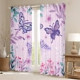 thumbnail image 2 of Homewish Cartoon Dreamy Buutefly Curtains Pack of 2 (42x84 Each), Pink Purple Blossoms Floral Curtains Blackout, Teens Kids Girls Bedroom Curtains, Black Out Curtains Decor, 2 of 6