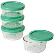 Pyrex Simply Store with Green Plastic Cover Set Value Pack, 8 Piece