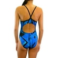 thumbnail image 3 of Adoretex Girl's/Women's Printed One Piece Thin Strap Athletic Swimsuit (FN036A) - Blue - 24, 3 of 3