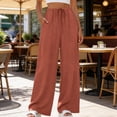 thumbnail image 2 of TARIENDY Wide Leg Pants for Women Baggy Palazzo Summer Casual Pant with Pockets Plus Size Elastic High Waist Linen Trousers with Drawstring L, 2 of 10