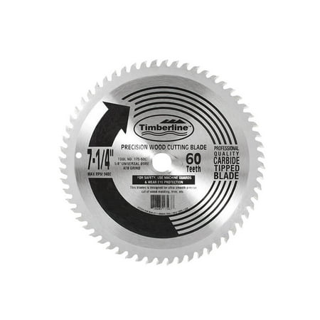 

Timberline 175-60C Specialty All Purpose 7-1/4-Inch Diameter by 60-Teeth by 5/8-Inch Bore with Diametermond Knockout ATB Grind Thin Kerf Carbide Tipped Saw Blade